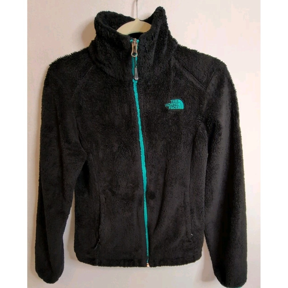 The North Face Osito Fleece Women's Jacket in Black with Turquoise Accents XS